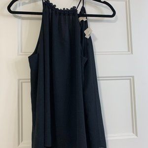 NEW WITH TAGS Loft Navy Chiffon tank top - size S